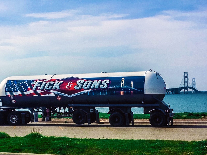 Commercial Propane Delivery Mackinac Bridge Background